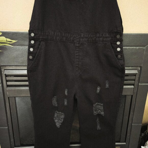 NWT Tall Black straight leg distressed dungarees for men sz 40 - Picture 5 of 8